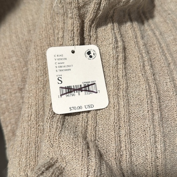 24. Free People Delancey Babydoll Peplum Sweater in Beige - Picture 6 of 12